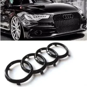Audi Ringar Emblem Alla Bilmodeller (Välj Storlek: 273MM, Välj en produktvariant: Blanksvart)