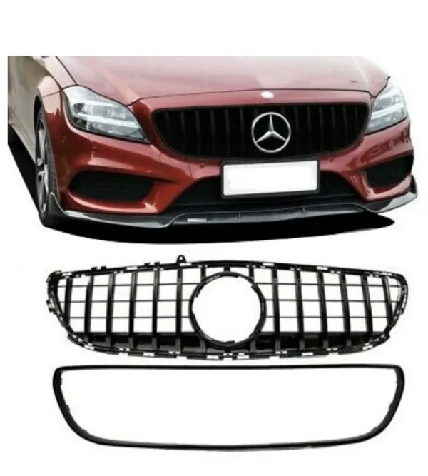 CLS W218 grill GT Panamericana 14-18 (Välj en produktvariant: Blanksvart)