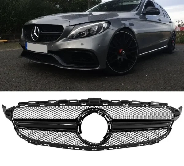 AMG Grill Mercedes W205 S205 A205 Svart (Välj en produktvariant: Face lift, Välj en produktvariant: Utan 360 Kamera)