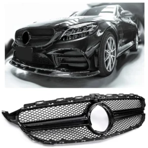 AMG Grill Mercedes W205 S205 A205 Svart (Välj en produktvariant: Face lift, Välj en produktvariant: 360 Kamera)