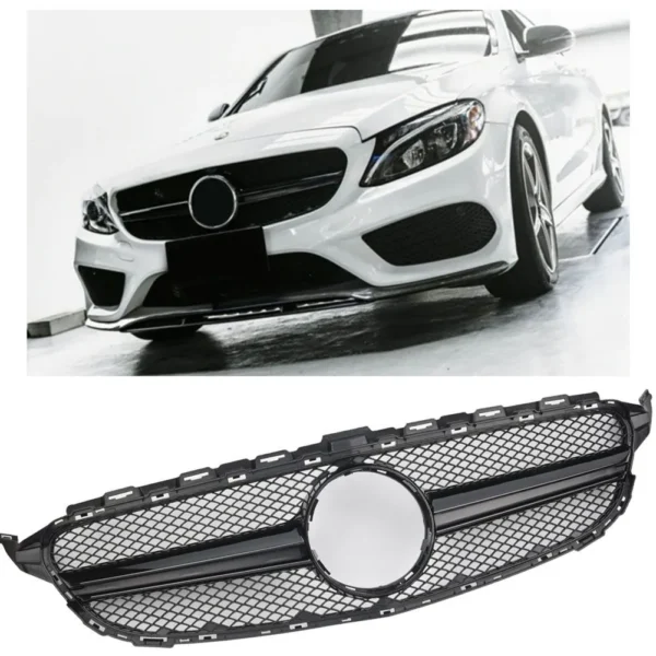 AMG Grill Mercedes W205 S205 A205 Svart (Välj en produktvariant: Före Fcelift, Välj en produktvariant: Utan 360 Kamera)