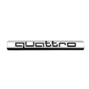 AUDI Quattro Emblem Skärmar / Lucka (Välj Färg: Krom med svart text)