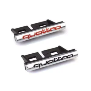 AUDI Quattro Emblem logo grill emblem olika färger (Välj Färg: Svart/röd)