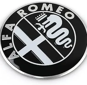Alfa Romeo emblem motorhuv / baklucka (Välj en produktvariant: Svart/Vit)