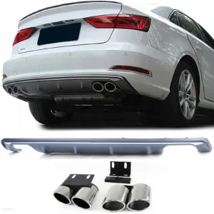 Audi A3 8V diffusor inkl pipor Sedan S3-look (12-16)