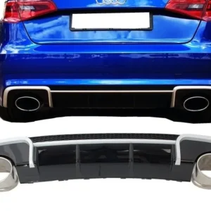 Audi A3 Diffuser RS-look 8V (inkl pipor) 12-16 (Välj en produktvariant: Hatchback)