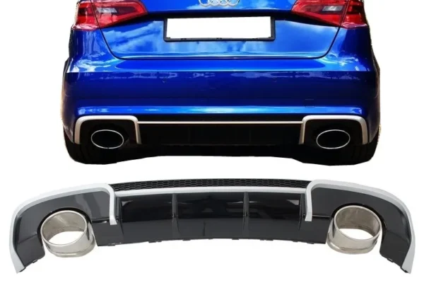 Audi A3 Diffuser RS-look 8V (inkl pipor) 12-16 (Välj en produktvariant: Hatchback)