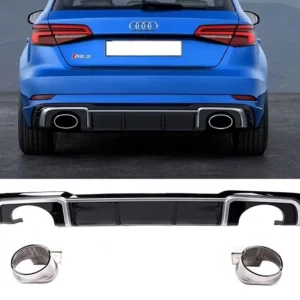 Audi A3 Diffusor RS-look 8V lci inkl pipor 16-20 (Välj en produktvariant: Sedan)