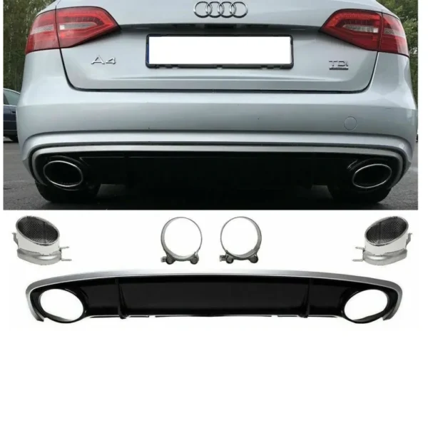 Audi A4 Diffuser B8.5 RS4-look 12-15