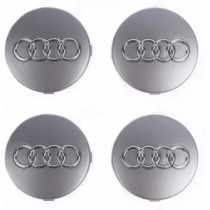 Audi Centrumkåpor grå 60, 68 mm 4-Pack (Välj Storlek: 60mm)