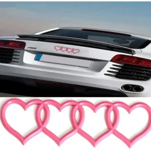 Audi Emblem Bak Hjärtan (Välj Färg: Rosa)
