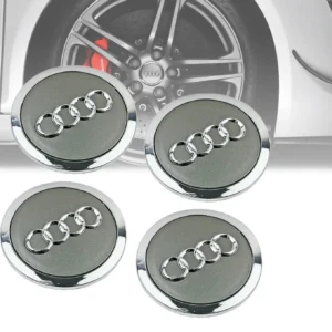 Audi Gråa centrumkåpor 61, 69mm 4-Pack (Välj Storlek: 69mm)