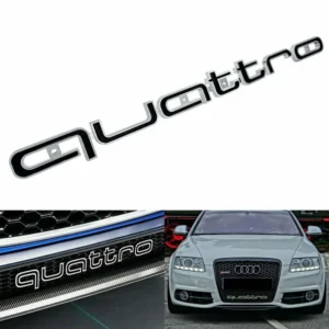 Audi Grill Quattro emblem logga till RS Grill (Välj en produktvariant: Blank svart)