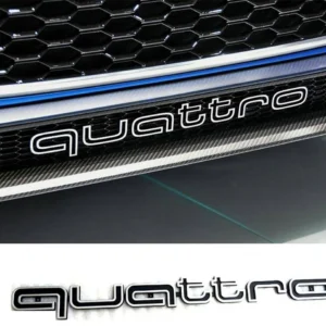Audi Grill Quattro emblem logga till RS Grill (Välj en produktvariant: Borstad svart)