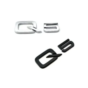 Audi Q5 emblem Silver & Svart (Välj en produktvariant: Blank svart)