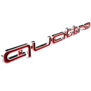 Audi Quattro logga Grill Röd Blank
