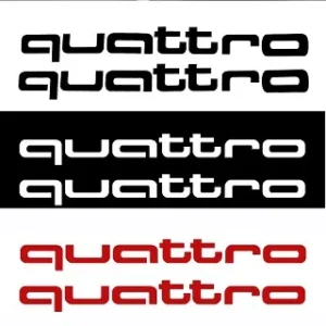 Audi Quattro stickers 2-Pack (Välj Färg: Röd)
