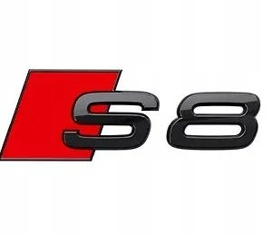 Audi S8 emblem Modellbeteckning svart