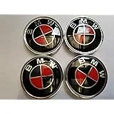 BMW Centrumkåpor fälgemblem Navkåpor 68MM (Emblem: Röd/Svart)