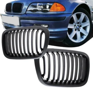BMW E46 Sedan Njurar Grill 98-01 (Singelribb) (Välj en produktvariant: Mattsvart)