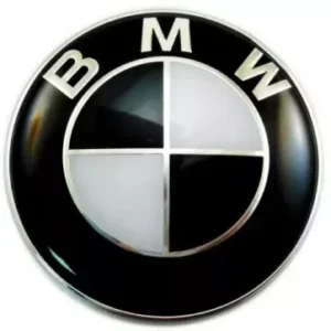 BMW Emblem 82 mm solida färger (Motorhuv och Lucka) (Emblem: 82mm Svart/Vit)