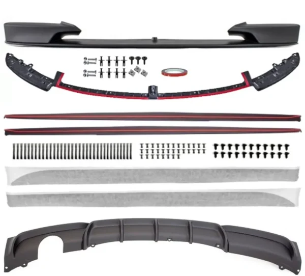 BMW F30 F31 M-Performance kit (Välj en produktvariant: Mattsvart, Diffuser: 1 rör till vänster)