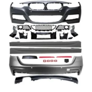 BMW F31 Touring M-tech Kjolpaket M-sport (Välj en produktvariant: Olackerad, Diffuser: 2 rör till vänster)