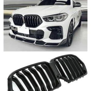 BMW X6 G06 Performance Grill Njurar (Singelribb) (Välj en produktvariant: Blank svart)