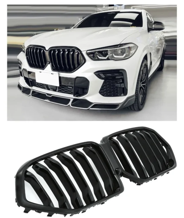 BMW X6 G06 Performance Grill Njurar (Singelribb) (Välj en produktvariant: Blank svart)