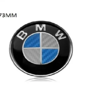 BMW emblem 73mm kolfiber Fler färger (74mm) (Emblem: Blå/Vit Kolfiber)