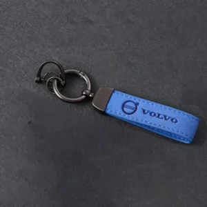 Blå Nyckelring Volvo Logga Alcantara