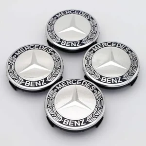 Blå centrumkåpor 75mm Mercedes navkåpor