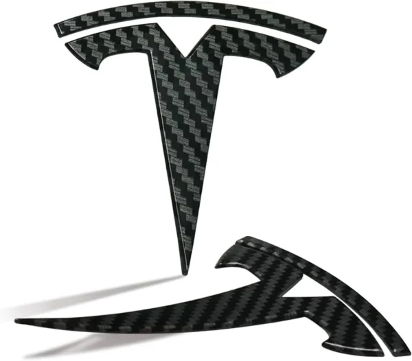 Carbon Tesla emblem Model Y bak