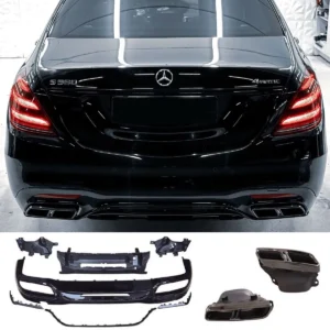 Diffuser S65 Mercedes-Benz W222 2017- (Välj en produktvariant: Blank svart)