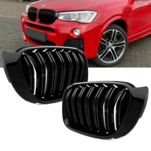 F25 F26 GRILL Dubbelribb 14- X3 X4 facelift (Välj en produktvariant: Blanksvart)