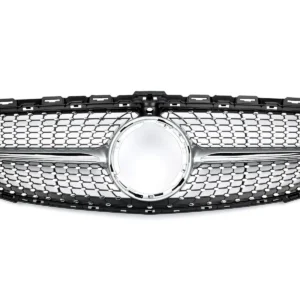 Grill Diamant Mercedes-Benz W205 S205 A205 15-18 (Välj en produktvariant: Med 360 Cam, Välj en produktvariant: Silver fena)