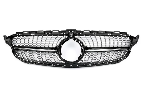 Grill Diamant Mercedes-Benz W205 S205 A205 15-18 (Välj en produktvariant: Med 360 Cam, Välj en produktvariant: Svart fena)