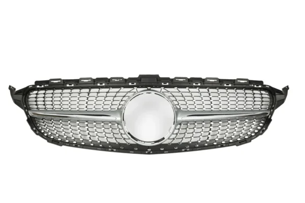 Grill Diamant Mercedes-Benz W205 S205 A205 15-18 (Välj en produktvariant: Utan 360 Cam, Välj en produktvariant: Silver fena)