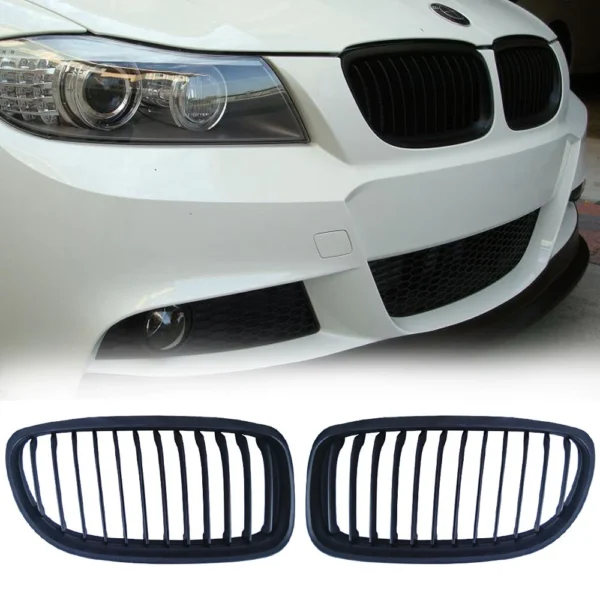 Grill E90 E91 Bmw njurar 08-12 Facelift  (Singelribb) (Välj en produktvariant: Matt svart)