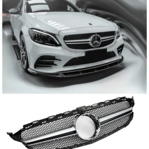 Grill Mercedes W205 S205 A205 AMG Silver (Välj en produktvariant: Face lift, Välj en produktvariant: Utan 360 Kamera)