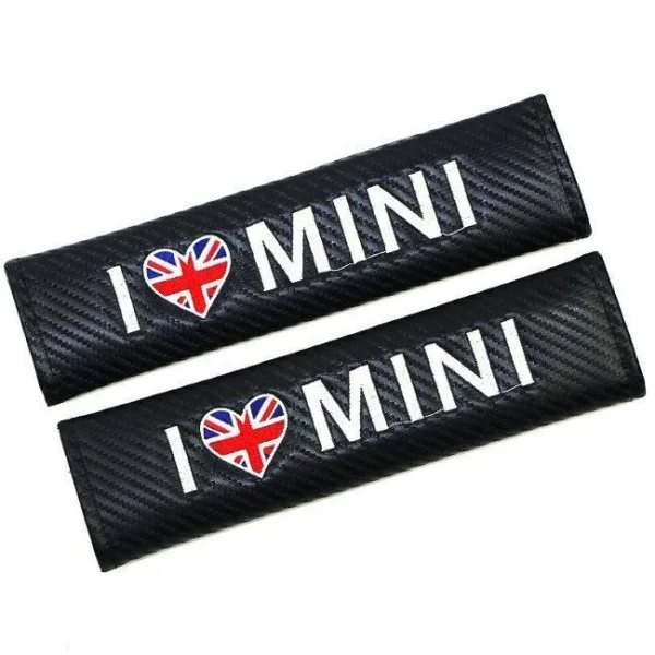 I love MINI bälteskuddar till bilen