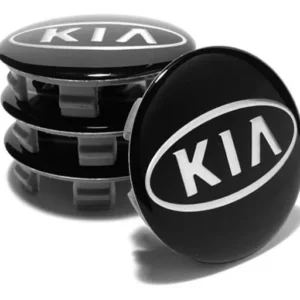 KIA Centrumkåpor svart 56mm 4-pack 