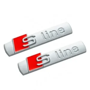 Matt Silver Audi S-line Emblem till Skärmar (2-Pack)