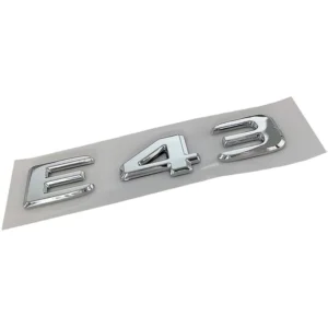 Mercedes-Benz E43 emblem svart & krom (Välj Färg: Krom)