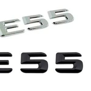 Mercedes-Benz E55 logo emblem Svart / Krom (Välj Färg: Krom)