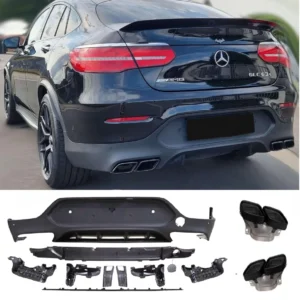 Mercedes-Benz diffuser Glc63 Coupe c253 15-22 (Välj en produktvariant: Svarta rör)