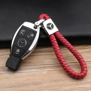 Mercedes-Benz nyckelring flätad fler färger (Välj Färg: Röd)