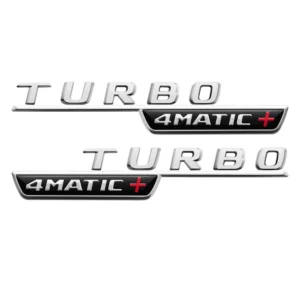 Mercedes Turbo 4matic+ Emblem 2-Pack (Välj Färg: Krom)