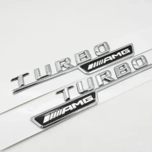 Mercedes Turbo AMG Emblem Svart & Krom (Välj Färg: Krom)