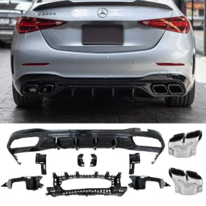 Mercedes W206 S206 Diffuser C63 (Välj en produktvariant: Krom)